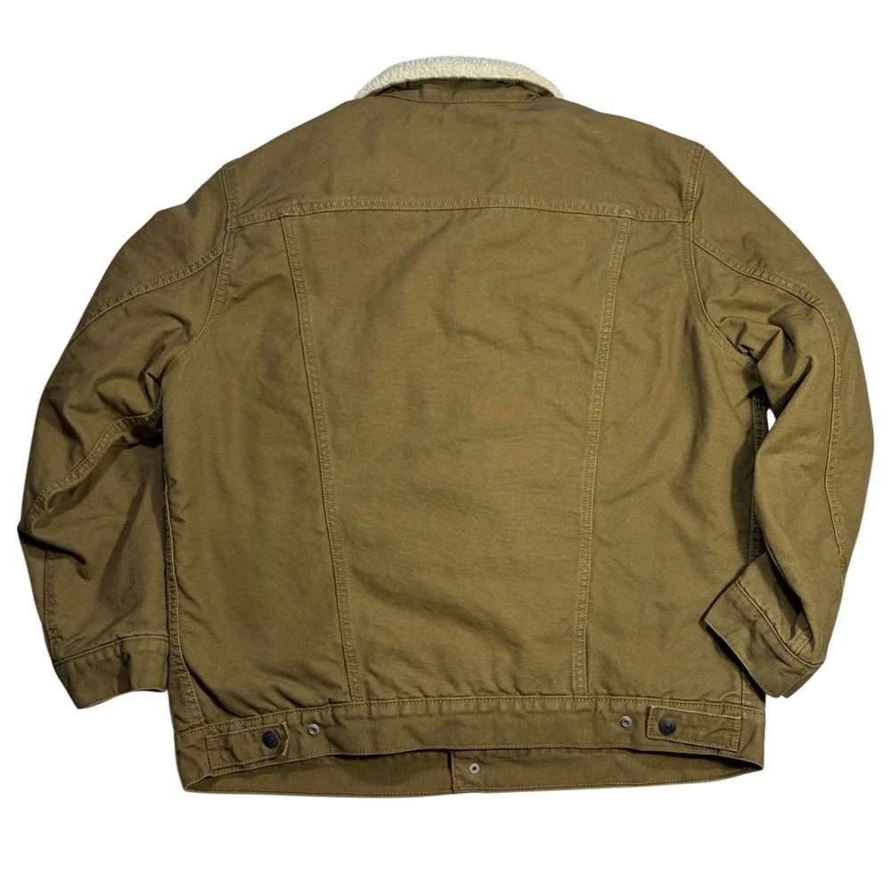 Levi's Type III Sherpa Trucker Jacket XXL Cougar Brown Canvas Workwear